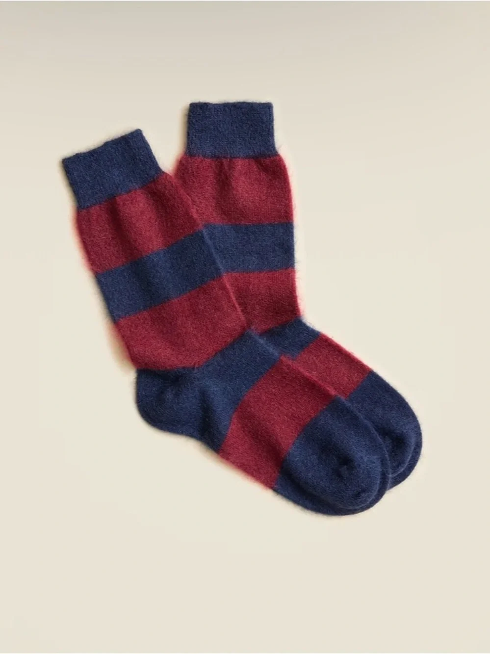 J. Crew Brushed Cashmere-blend Socks Burgundy Navy